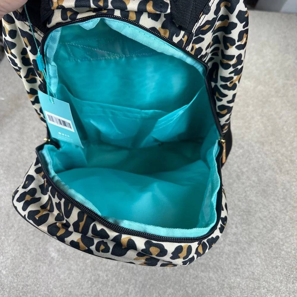 Posh Peanut Kids OS Rolling Backpack Leopard Print Tan Black Gold Safari Travel